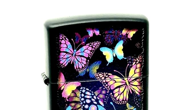White butterfly shell＊Fully cover＊ZIPPO＊ Zippo Butterfly Design Multi-Color Windproof Lighter – Zippo USA